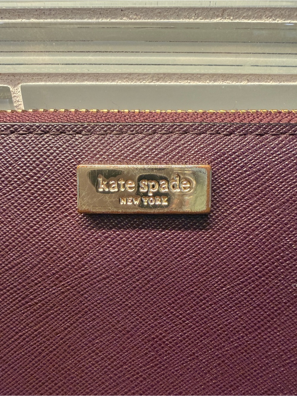 Kate Spade Continental Wallet Neda Laurel Way Saffiano in Deep Plum - Picture 3 of 10